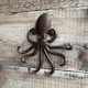 image 4 of Cast Iron Octopus Shaped Wall Hook Rack with 2 Hooks