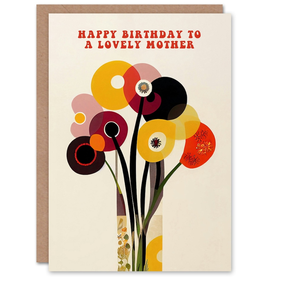 image 1 of Cheerful Spring Flower Blooms Flowers Bright Mother Birthday Card
