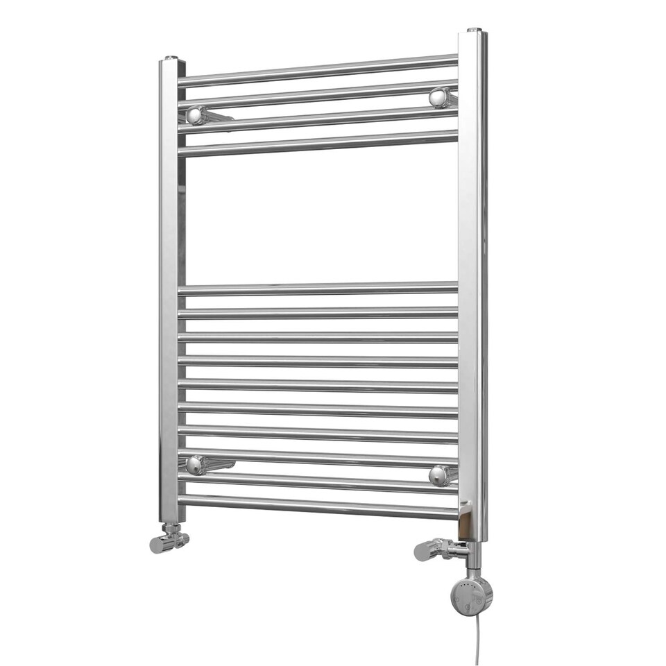 image 1 of Zennor - Chrome Dual Fuel Towel Rail H800mm x W600mm Thermostatic - Straight