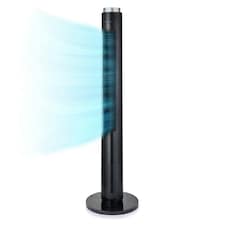 GEEPAS 46" Tower Fan with Remote Control | Bladeless Oscillating , 45W Black