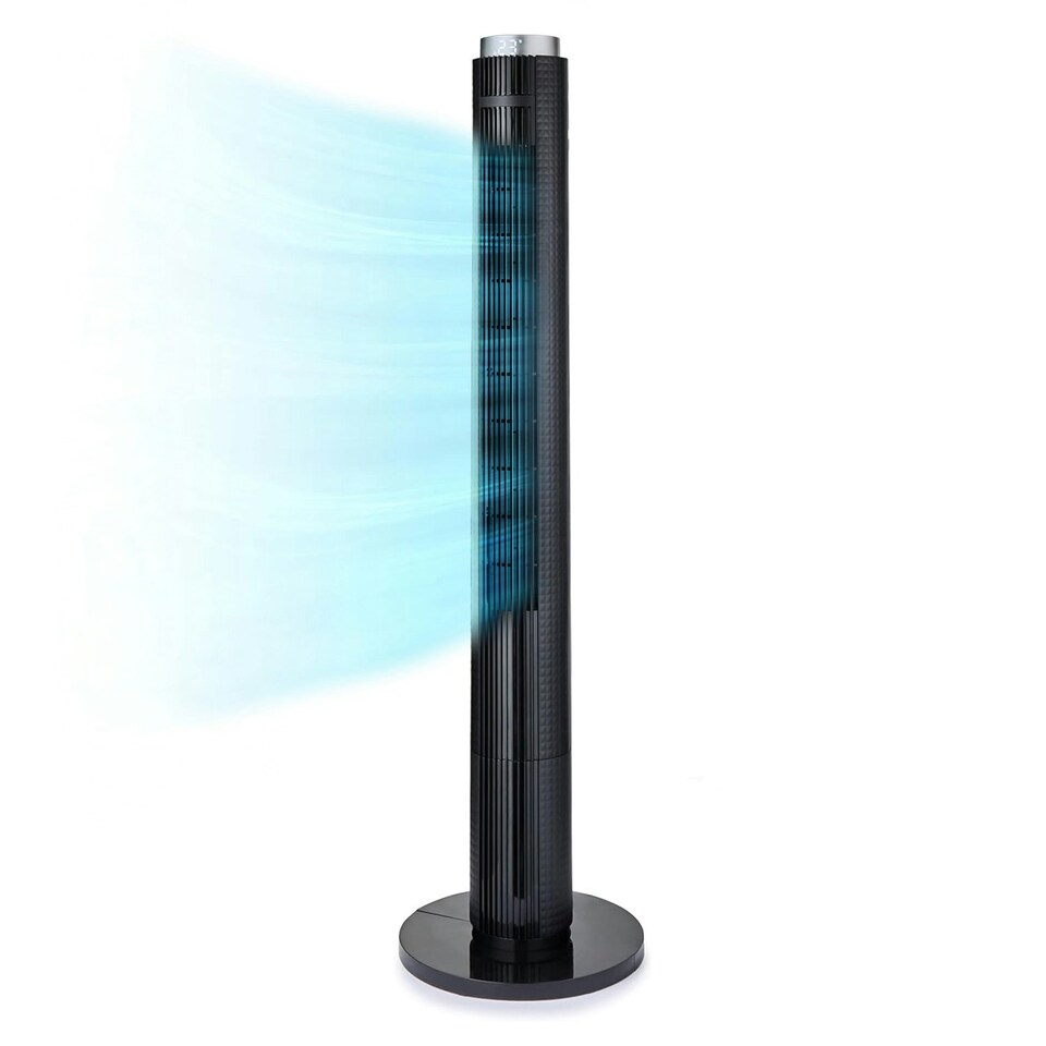 image 1 of GEEPAS 46" Tower Fan with Remote Control | Bladeless Oscillating , 45W Black