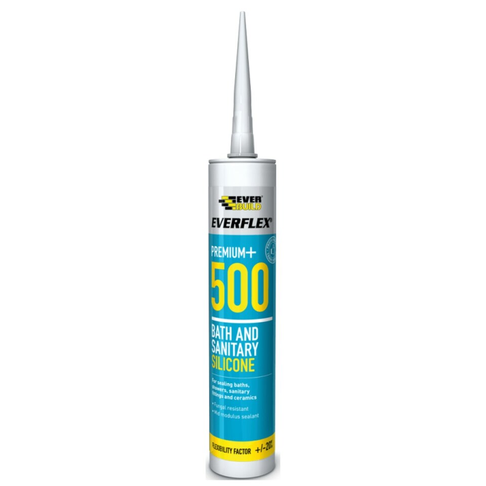 image 1 of Everbuild White Bath & Sanitary Silicone Sealant