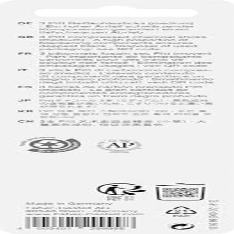 image 1 of Faber-Castell - PITT Pressed Charcoal Blister of 3, Medium
