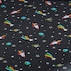 image 2 of Catherine Lansfield Rainbow Rockets Fitted Sheet | Black | Cot Bed
