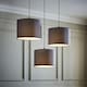 image 1 of ValueLights 3 Pack Modern Grey Drum Pendant Ceiling Light Shades With Diffusers