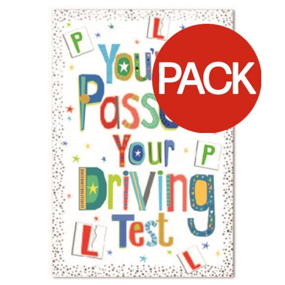 Simon Elvin You Have Passed Your Driving Test Greetings Card (Pack of 6) - Multicoloured - One Size
