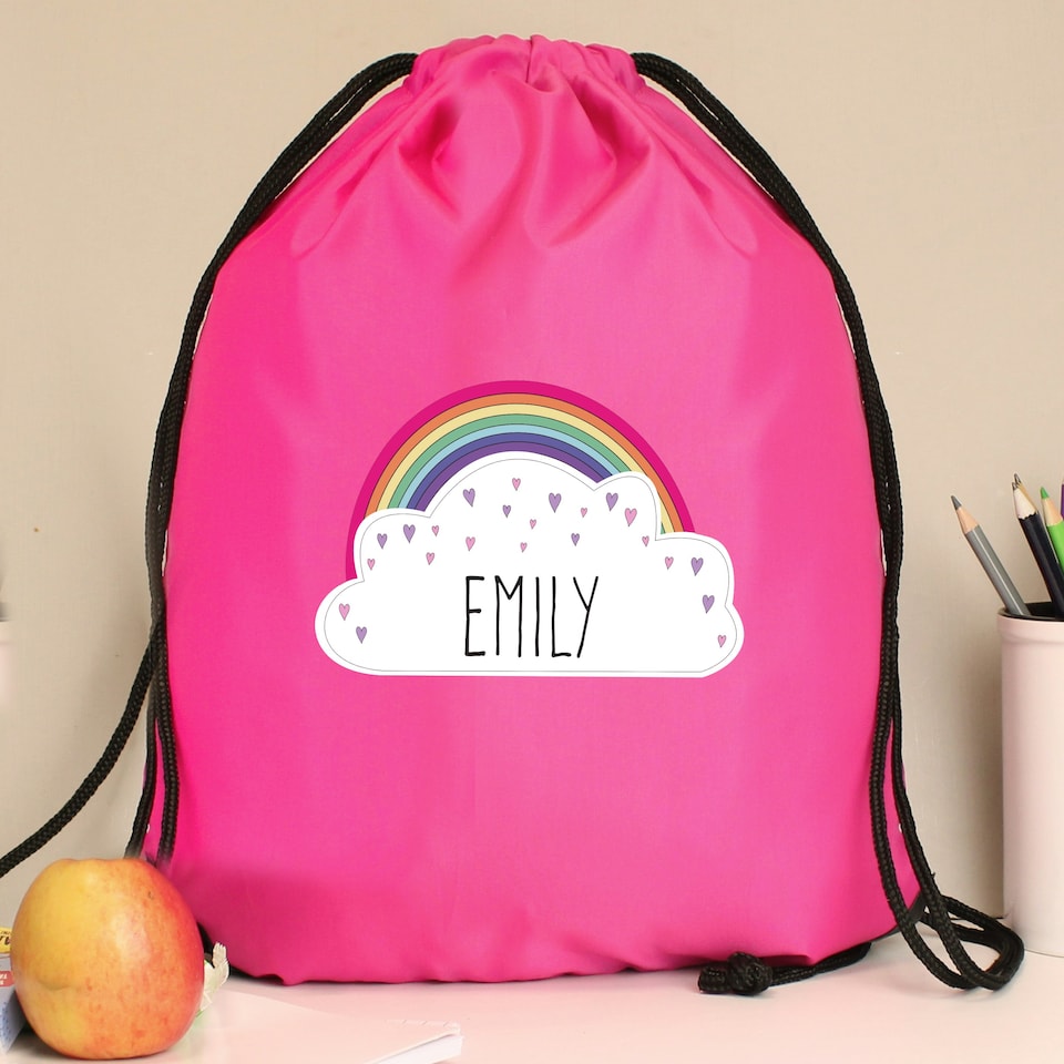 image 1 of Personalised Rainbow Pink Kit Bag Pink
