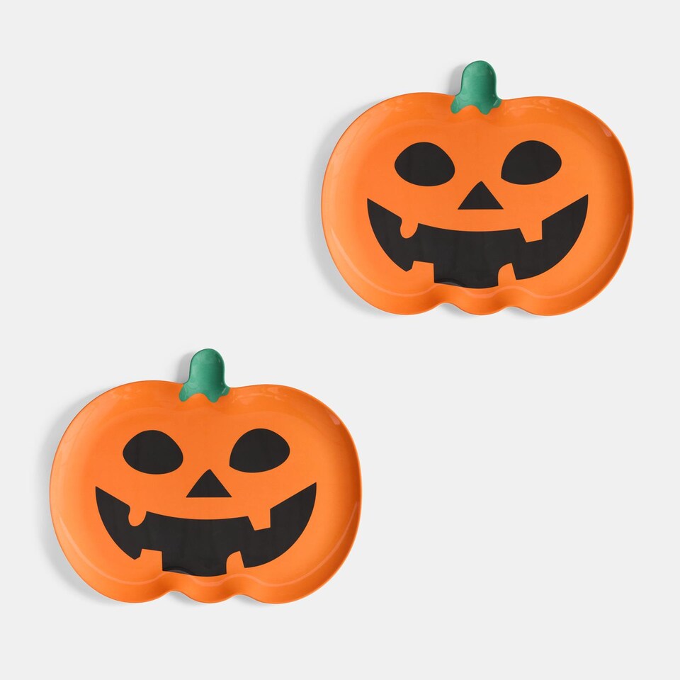 image 1 of OHS 2 Pack Large Halloween Melamine Serving Platters Collection Festive Party Trays