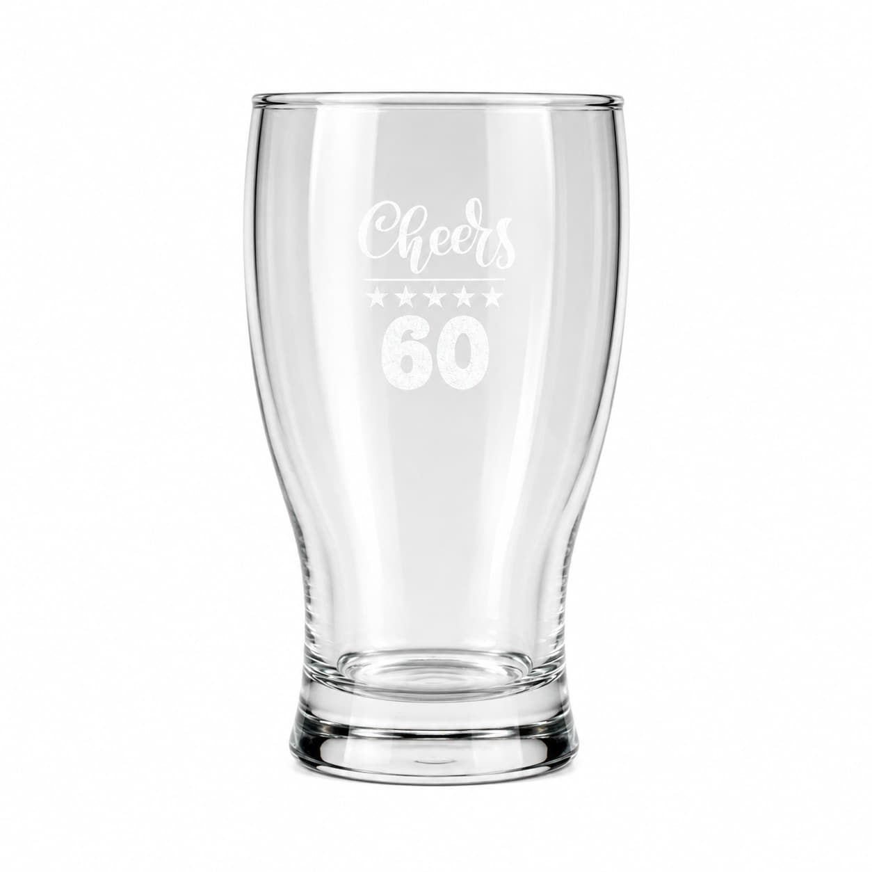 Afewhometruths 60th birthday gift engraved pint glass in Clear | Size: 500ml