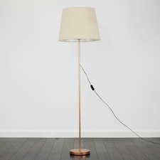 ValueLights Modern Copper Metal Standard Floor Lamp With Beige Shade