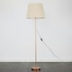 image 1 of ValueLights Modern Copper Metal Standard Floor Lamp With Beige Shade