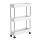 image 1 of Living and Home Plastic Storage Trolley Cart Rack 3-Tier - White