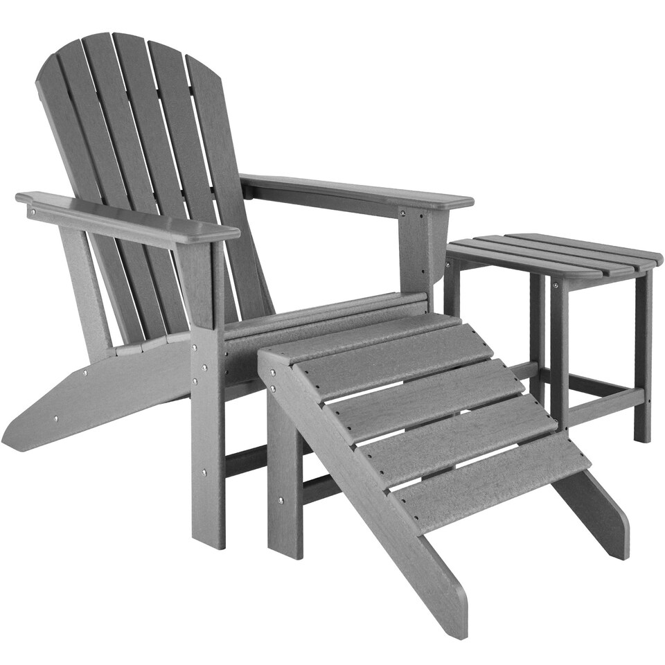 image 1 of Garden Chair - Adirondack design, high backrest, wide armrests Grey | Light Grey