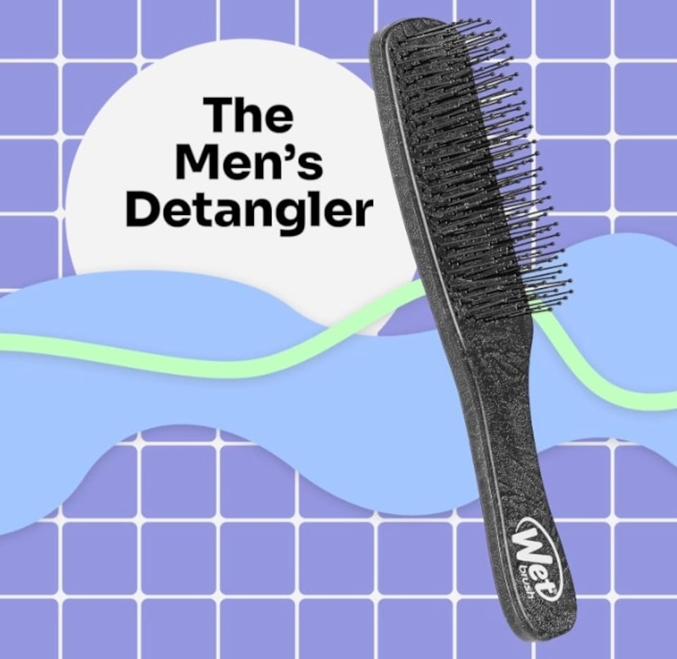 image 1 of WetBrush Men's Leather Detangler, Ultra Soft Bristles