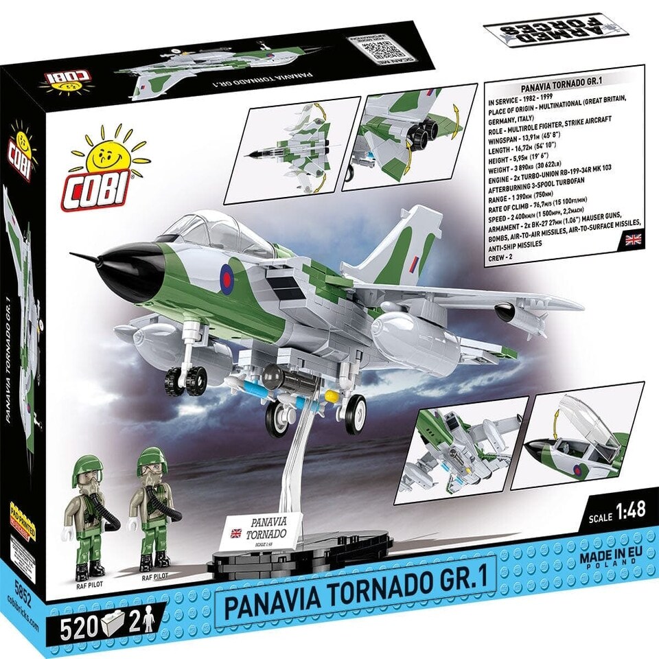 image 1 of Panavia Tornado GR.1 RAF brick plane model - COBI 5852 - 520 bricks