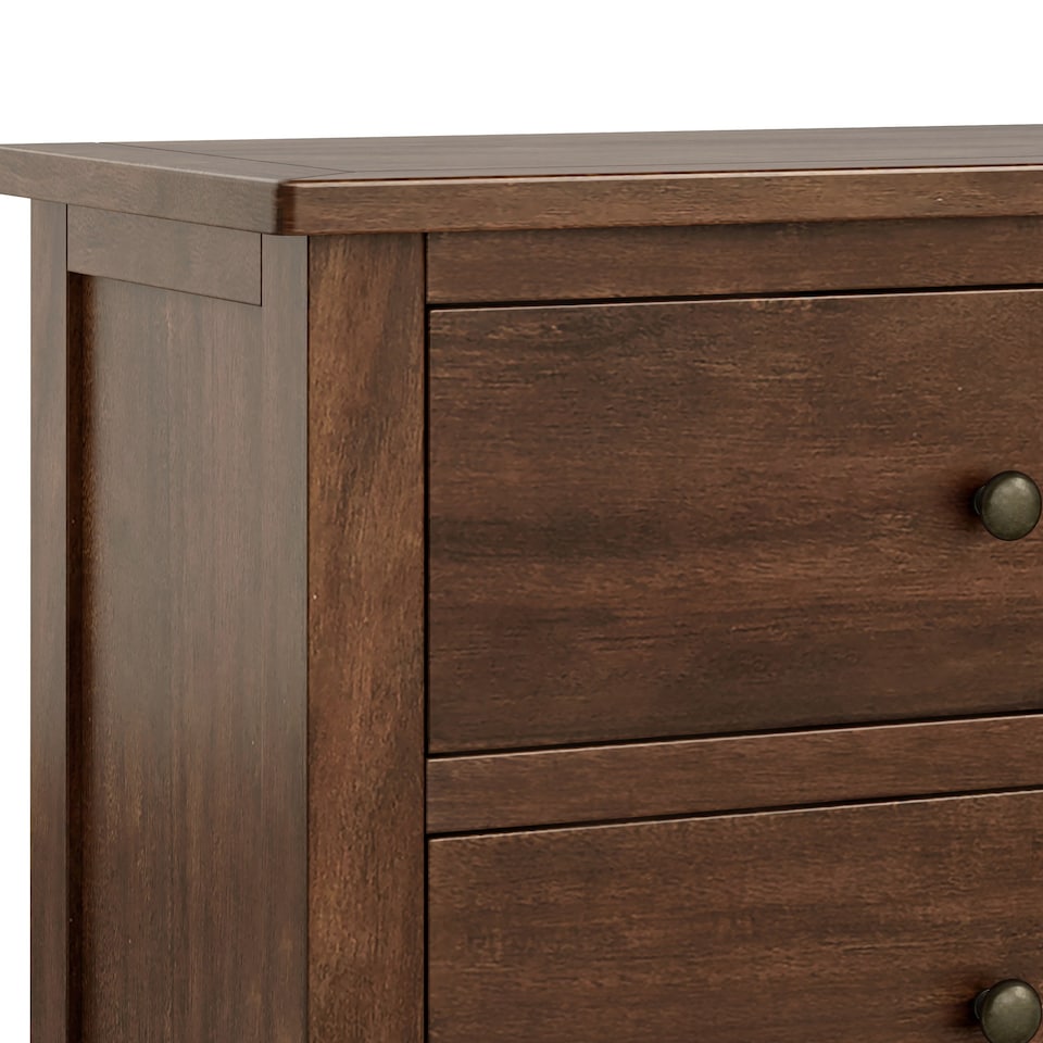 image 1 of Duchy Acacia 6 Drawer Chest Fully Assembled - By Roseland Furniture
