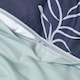 image 4 of Homescapes Blue Leaf Digitally Printed Cotton Duvet Cover Set - Super King Blue | Super King