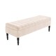 image 4 of Safar 120cm Ottoman Storage Bench - Plush Velvet Shoe Bench - Cream Lined Upholstery Storage Footstool