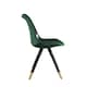 image 3 of Single Sofia Ergonomic Modern Dining Chair Upholstered in Velvet, Metal Legs with Gold End Tips | Green