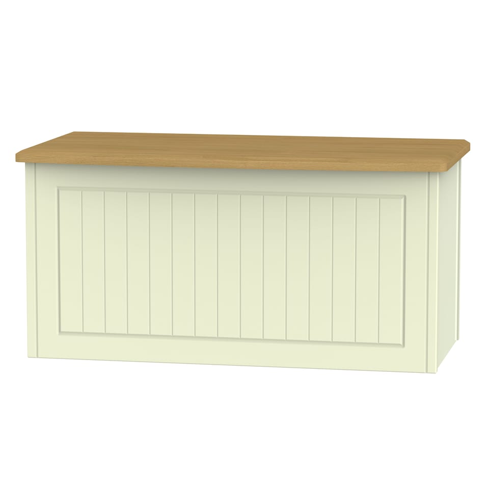 image 1 of Lancaster Blanket Box / Chest in Cream Ash & Oak (Ready Assembled) | Cream | Cream Ash & Oak