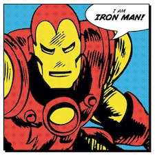 Iron Man (I Am Iron Man!) 85x85x4cm Stretched Canvas Print