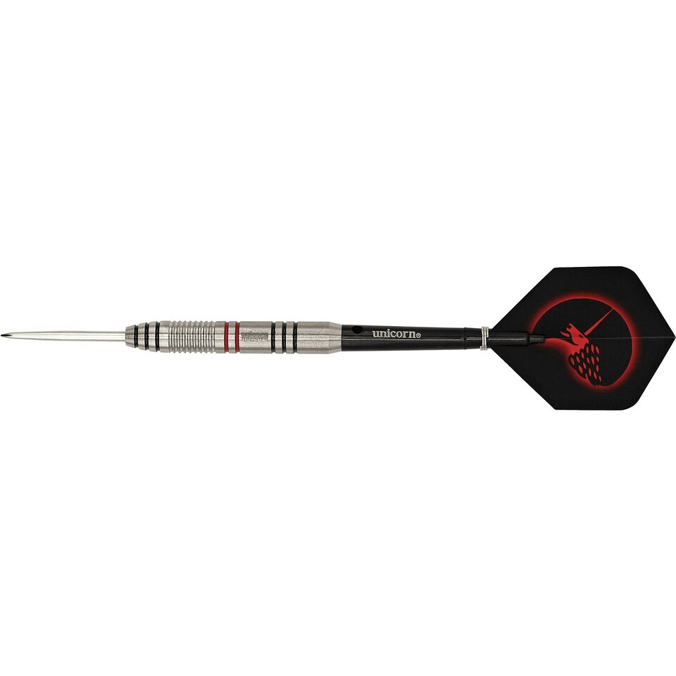 image 1 of Unicorn Core Plus Win Darts (Pack Of 3) - Silver/Black/Red - 23g