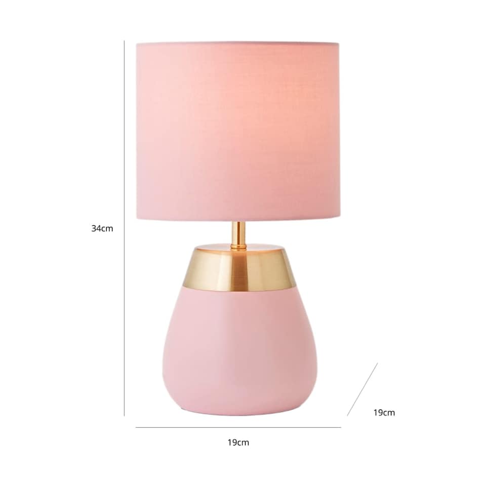 image 1 of ValueLights Hurst Pink Touch Touch Table Lamp with Drum Shade | Pink
