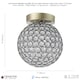 image 7 of Modern Antique Brass and Clear Beaded Glass IP44 Rated Bathroom Ceiling Light | Gold