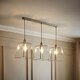 image 2 of ValueLights Susie Glass Lantern Shade 3 Drop Brushed Chrome Ceiling Light | Silver