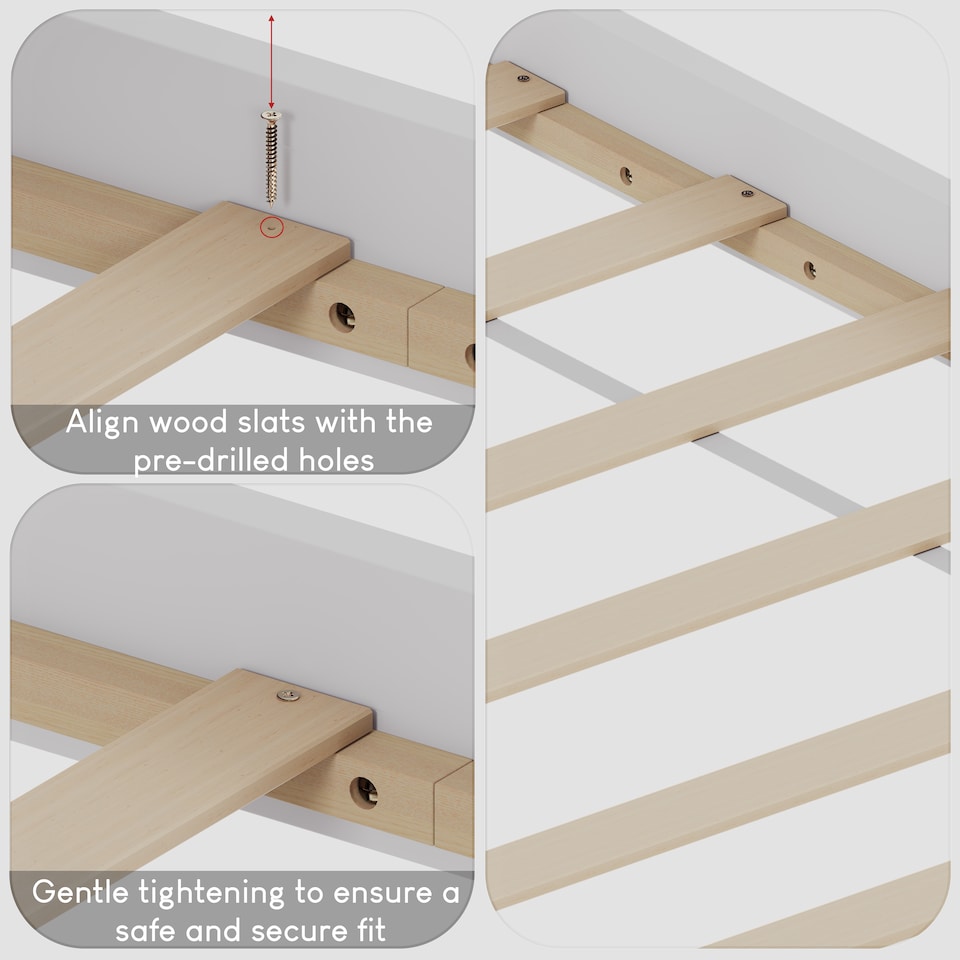 image 1 of Vida Designs Milan 3ft Single Bed Wood Frame, High Foot End, White & Pine, 90 x 190cm