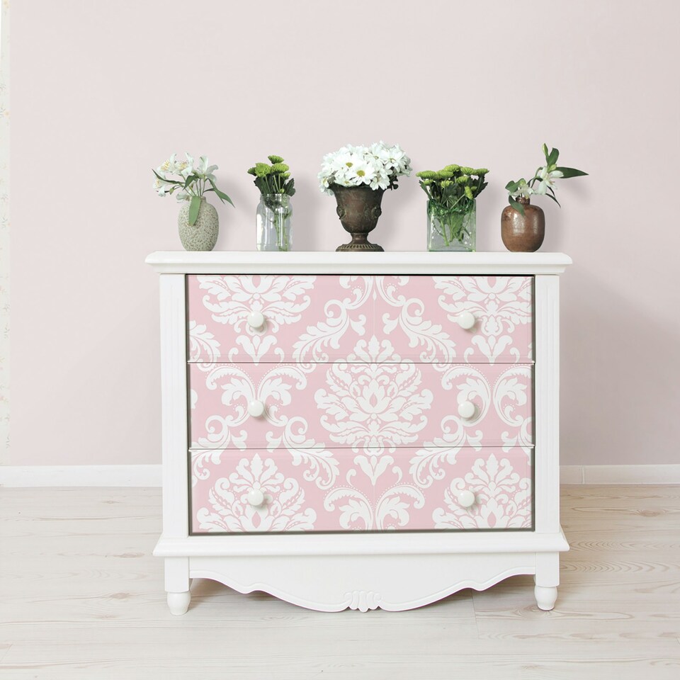 image 1 of NuWallpaper NU1397 Ariel Peel & Stick Wallpaper, Pink Multi