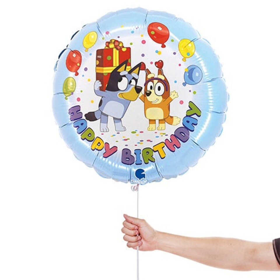 image 1 of Bluey Happy Birthday Round Foil Helium Balloon 46cm / 18 in