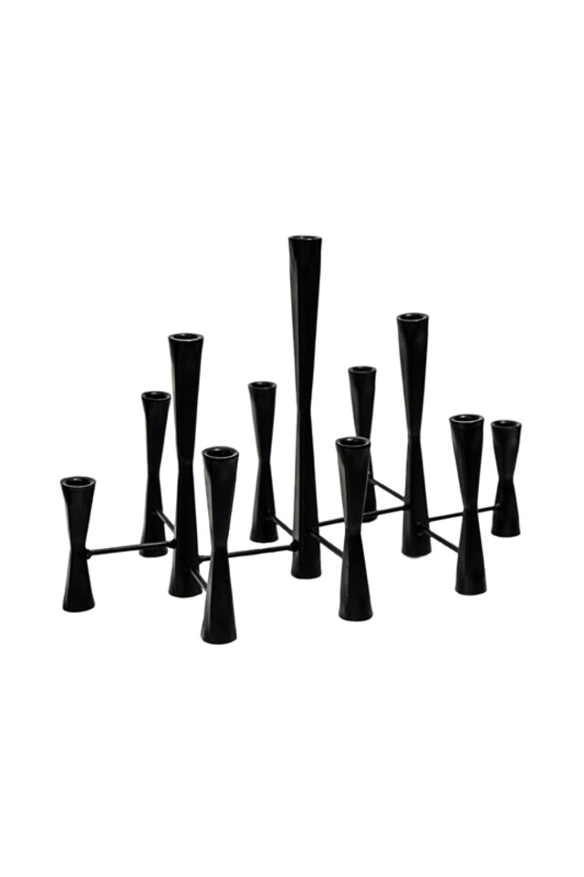 image 1 of Parker 11 Piece Candle Centerpiece - Mild Steel - L27 x W51.5 x H42 cm - Black | Black | 1