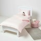 image 2 of Homescapes Pink Cotton Stripe Fitted Cot Sheets 330 Thread Count, 2 Pack | Pink | One Size