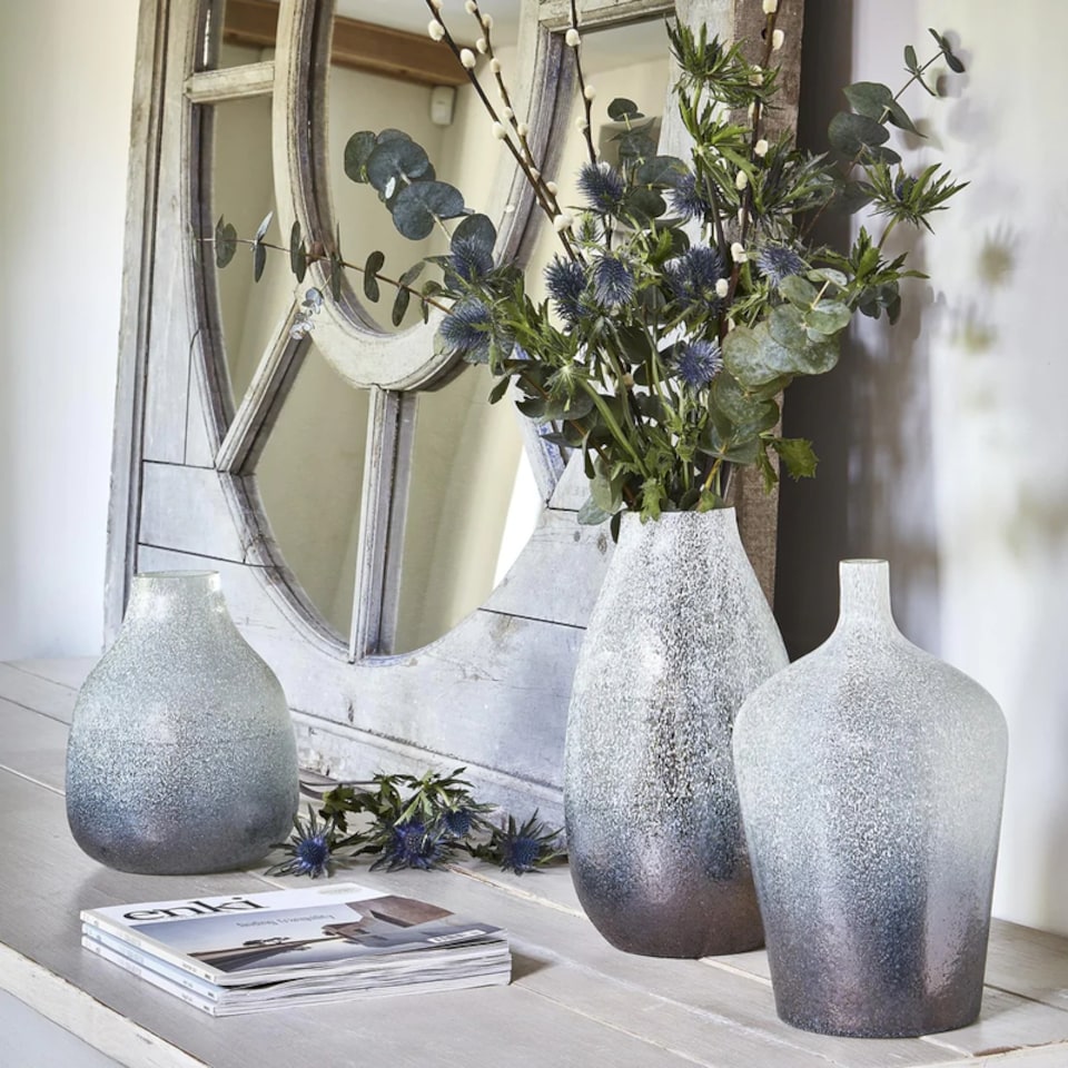 image 1 of Verre Round Frosted Vase - Glass - L21 x W21 x H25 cm - Atlantic Blue | Blue
