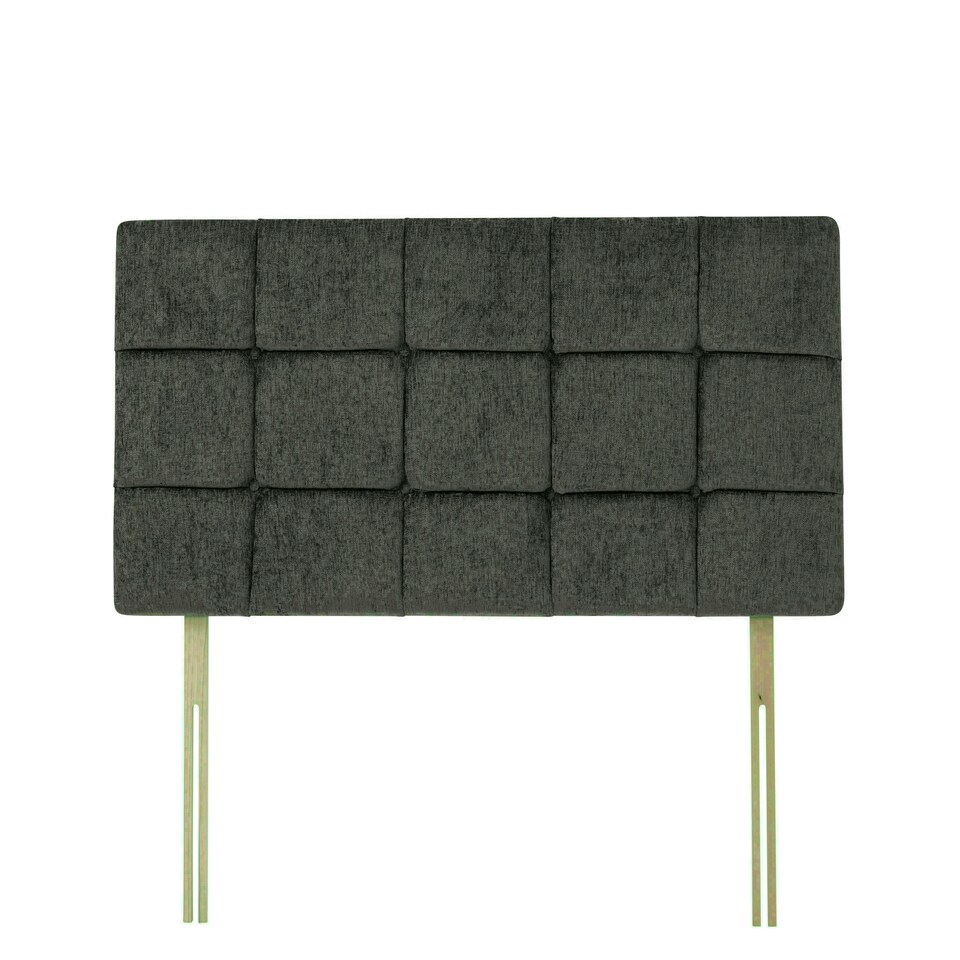Pearl Charcoal Chenille Headboard Single N/A