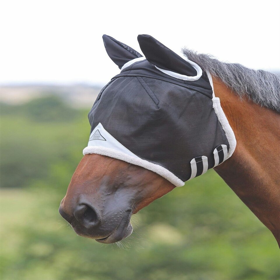 image 1 of Shires Field Durable Fly Mask With Ears Black | Size: Pony
Colour: Black