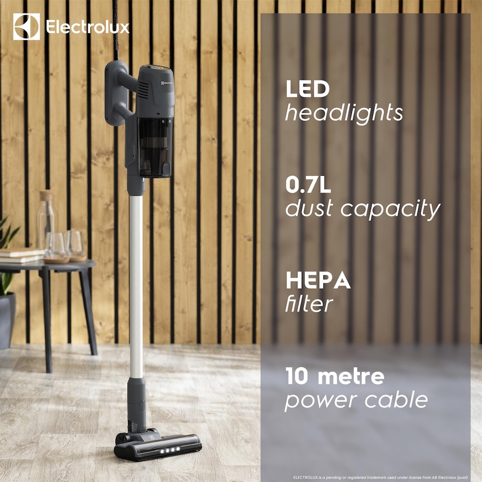 image 1 of Electrolux 600W Corded Stick Vacuum Cleaner Grey