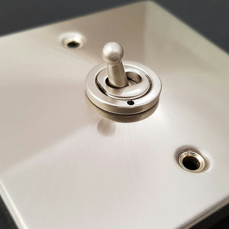 image 1 of SE HOME Satin / Brushed Chrome 1 Gang Single Coaxial TV Socket Black | Satin Chrome