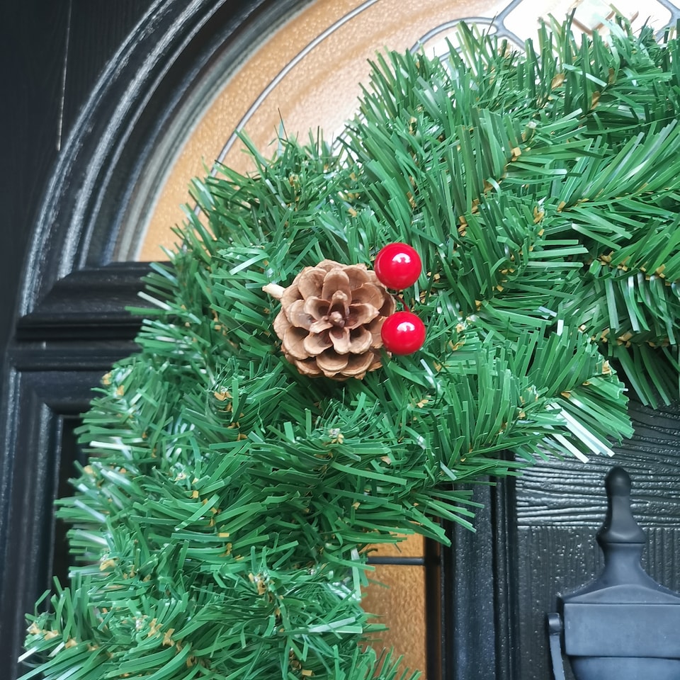 image 1 of 50cm Premier Christmas Wreath With Festive Berry and Cones