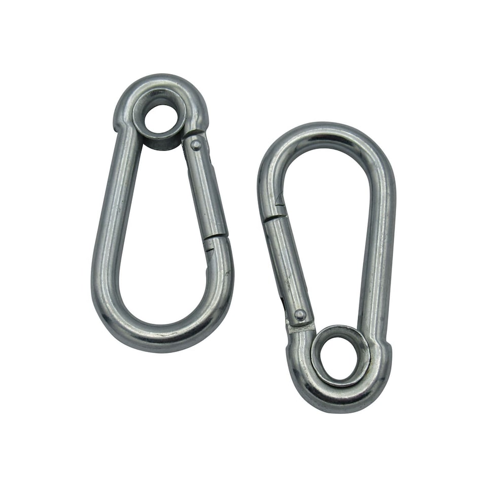 Zinc Plated Carbine Snap Hook with Eyelet 6MM X2 (Marine Gate Rope Karabina)