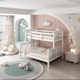 image 4 of White Bunk Bed with 2 Mattresses 3ft Single & 4ft6 Double Trio Bunk Beds, Wooden Children Bedroom Furniture