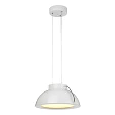 Europa LED 1 Light Medium Dome Ceiling Pendant White Painted Finish