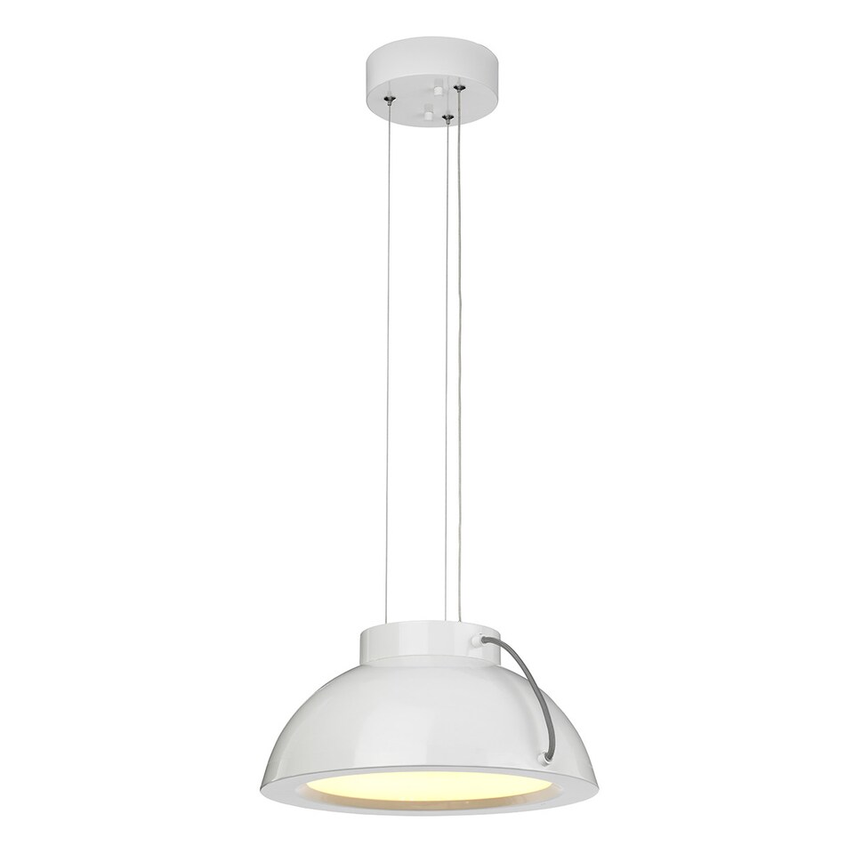 Europa LED 1 Light Medium Dome Ceiling Pendant White Painted Finish