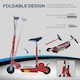 image 4 of HOMCOM Foldable Powered Scooter with Adjustable Seat and Brake, Red