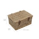 image 7 of JVL Handmade Buff Wicker Hampers with Faux Leather Straps, Small