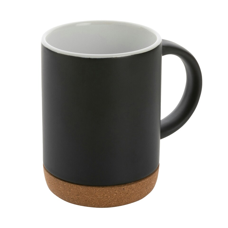 image 1 of XD Collection Cork Ceramic 280ml Mug - Black/White - One Size