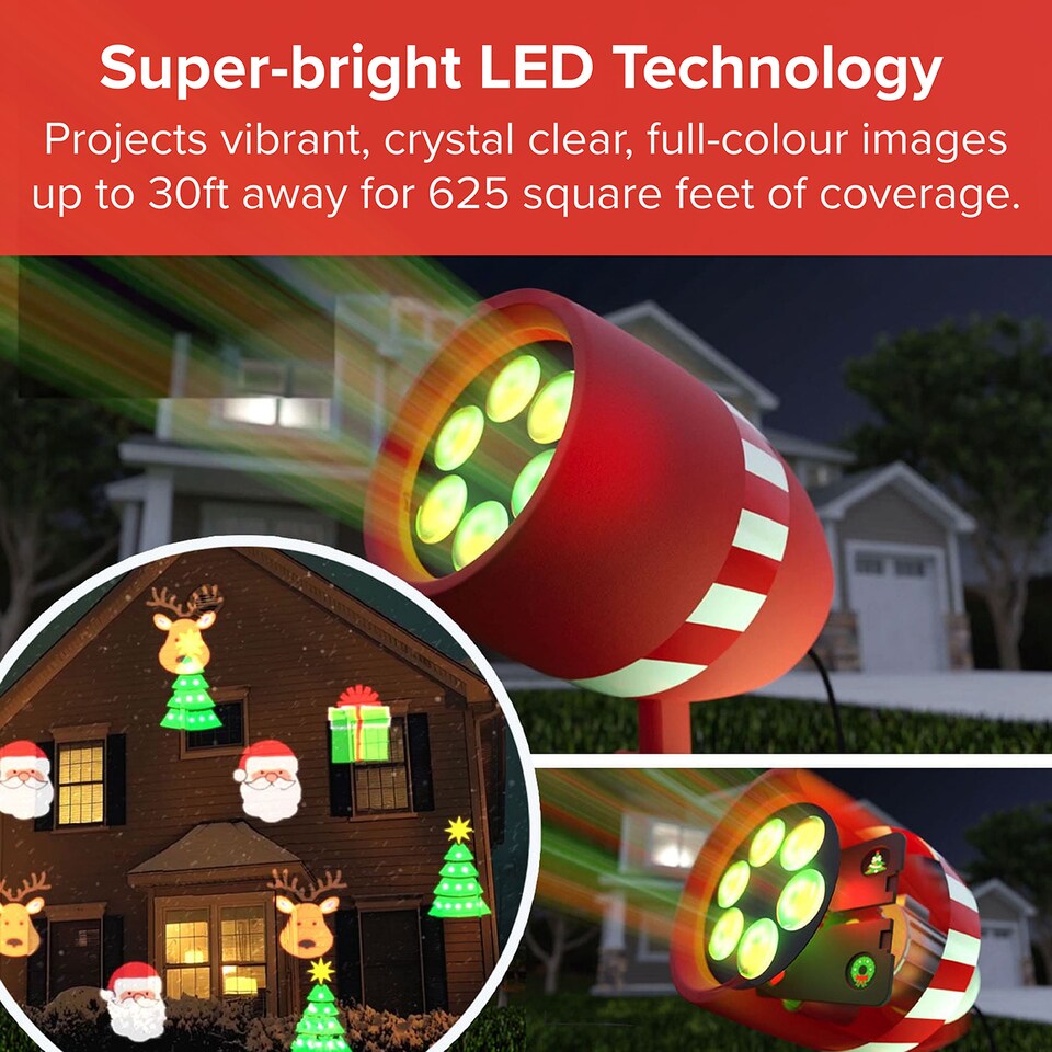 image 1 of Star Shower LED Christmas Slide Show Projector with Remote