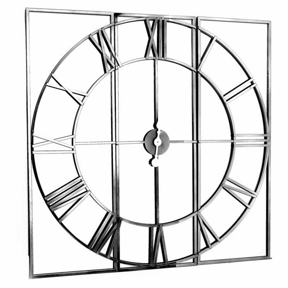 Celina Mirrored Wall Clock - Glass - Metal - L5 x W112 x H112 cm - Silver | Silver
