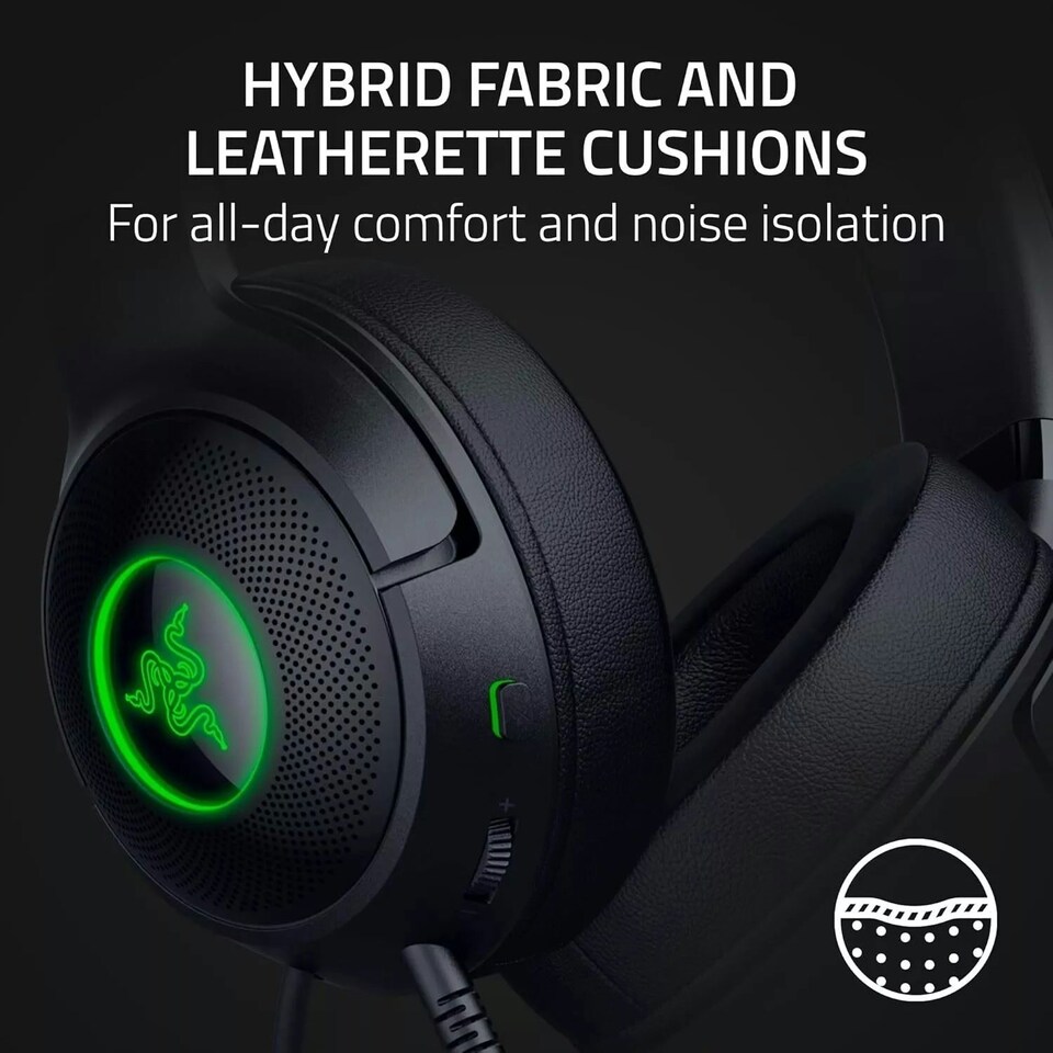 image 1 of Razer Kraken Kitty V2 - Wired RGB Headset with Kitty Ears 7.1 Audio Black